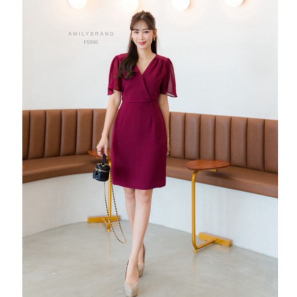 AmilyBrand เดรสแขนชีฟอง F5