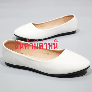 *999-C1A* รองเท้าคัชชูส้นแบน PU หนังด้าน (เท้าเรียวลดไซส์) FAIRY