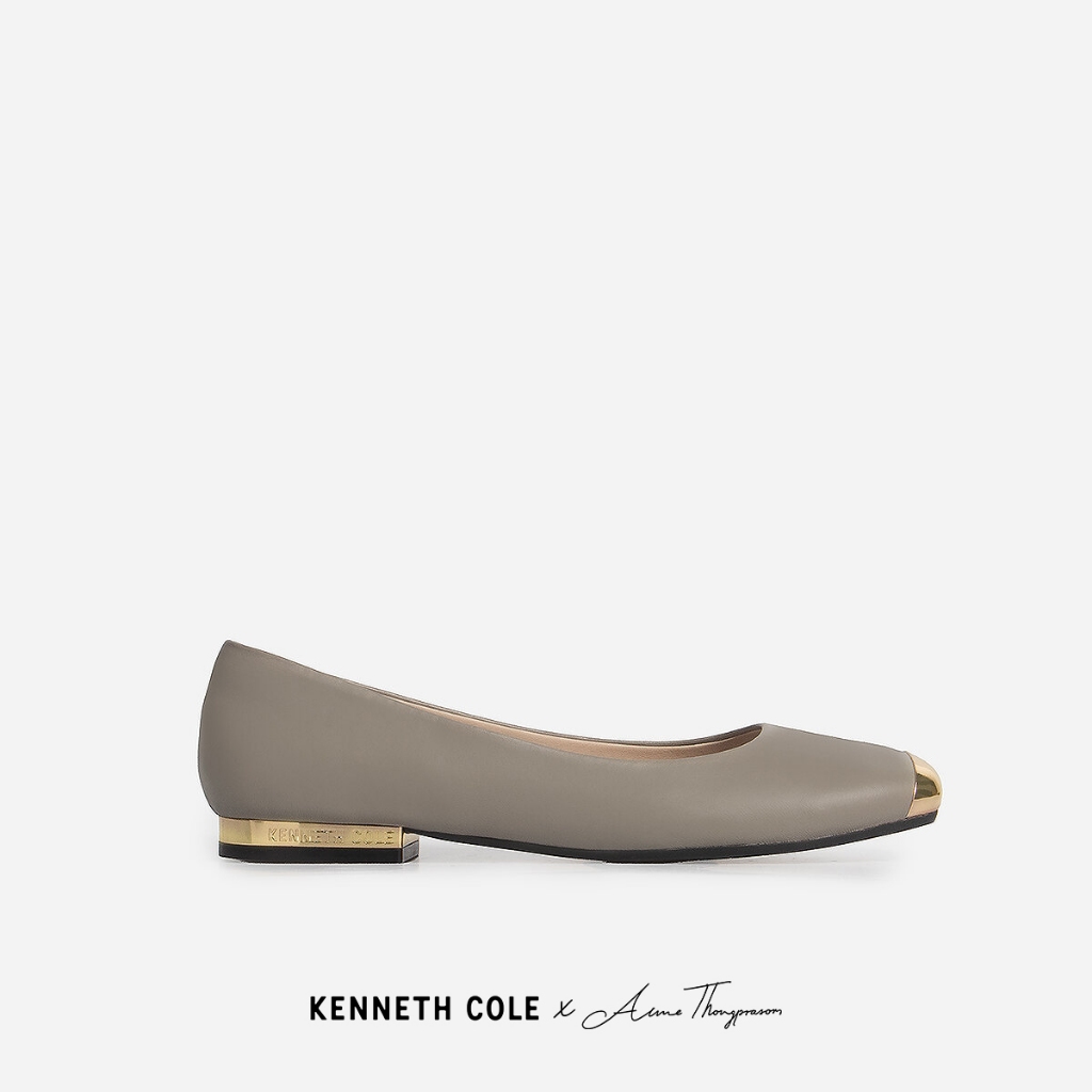 KENNETH COLE x ANNE THONGPRASOM รองเท้าส้นแบนผู้หญิงรุ่น ASTAIRE FLATS STONE สีเทา ( FLT - KF14077LE-253 )