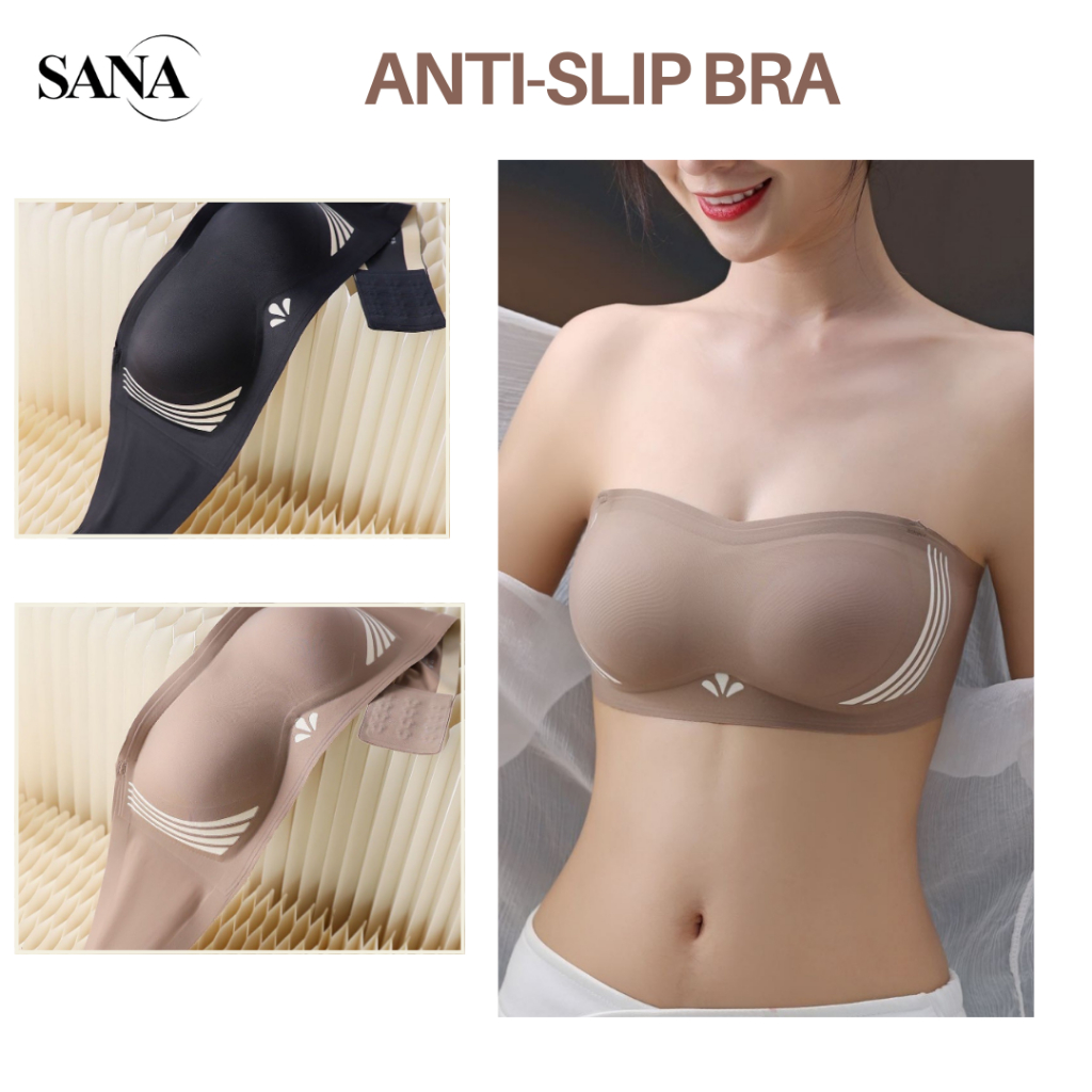 บราใส่สวยไร้โครง ANTI SLIP BRA บรา SANA ชุดชั้นในชุดชั้นใส่สบาย ดีไซน์บรากันลื่น ดีไซน์เทปไฮเทคใหม่ ป้องกันการขยับ