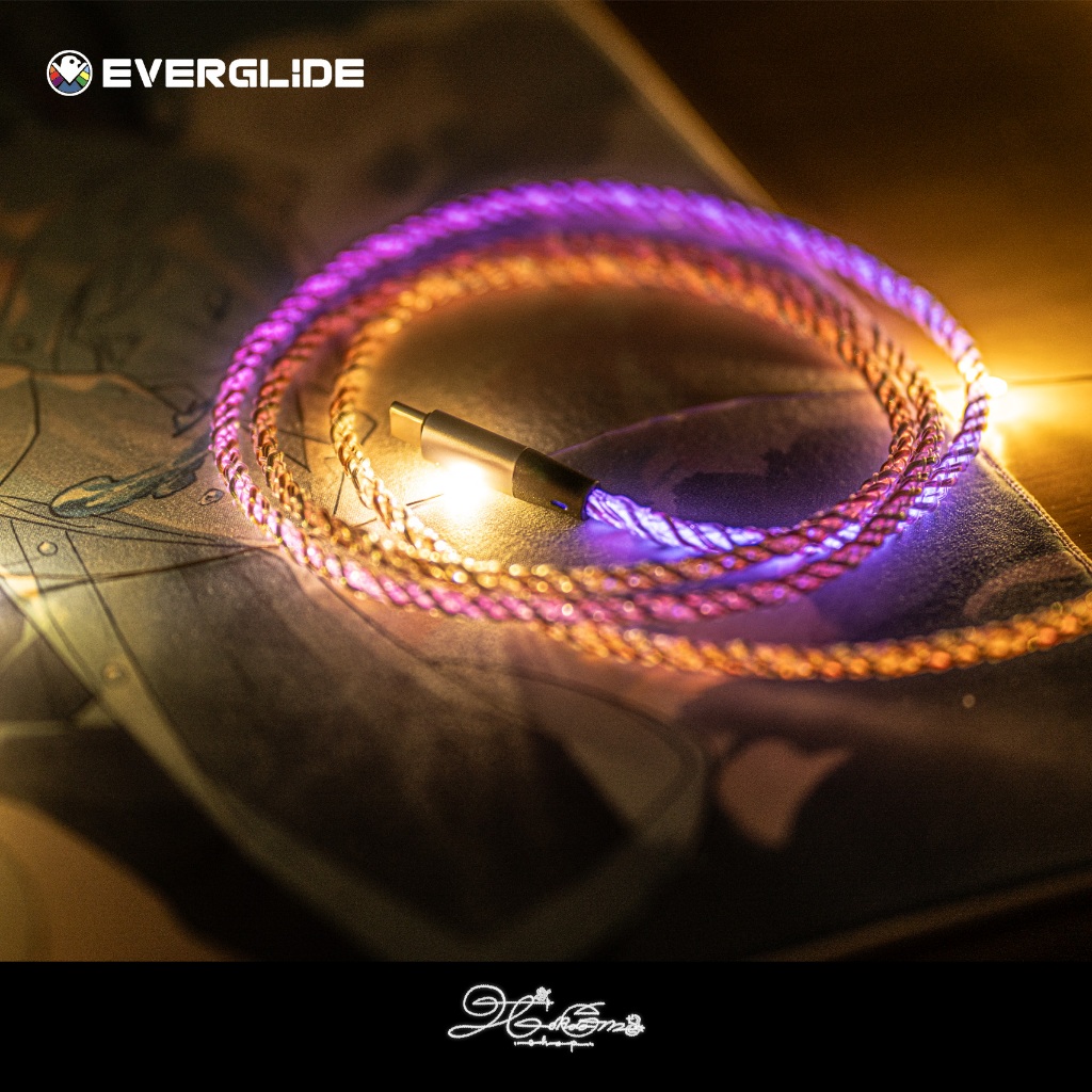 Everglide RGB cable สายคีย์บอร์ด (rainbow wave) ไฟวิ่ง support 8K (type a to type c)