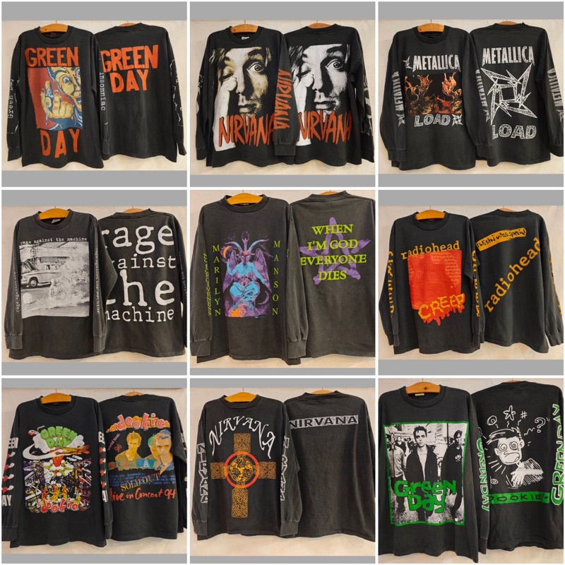 เสื้อแขนยาวผ้าฟอก เสื้อวง เสื้อวินเทจ