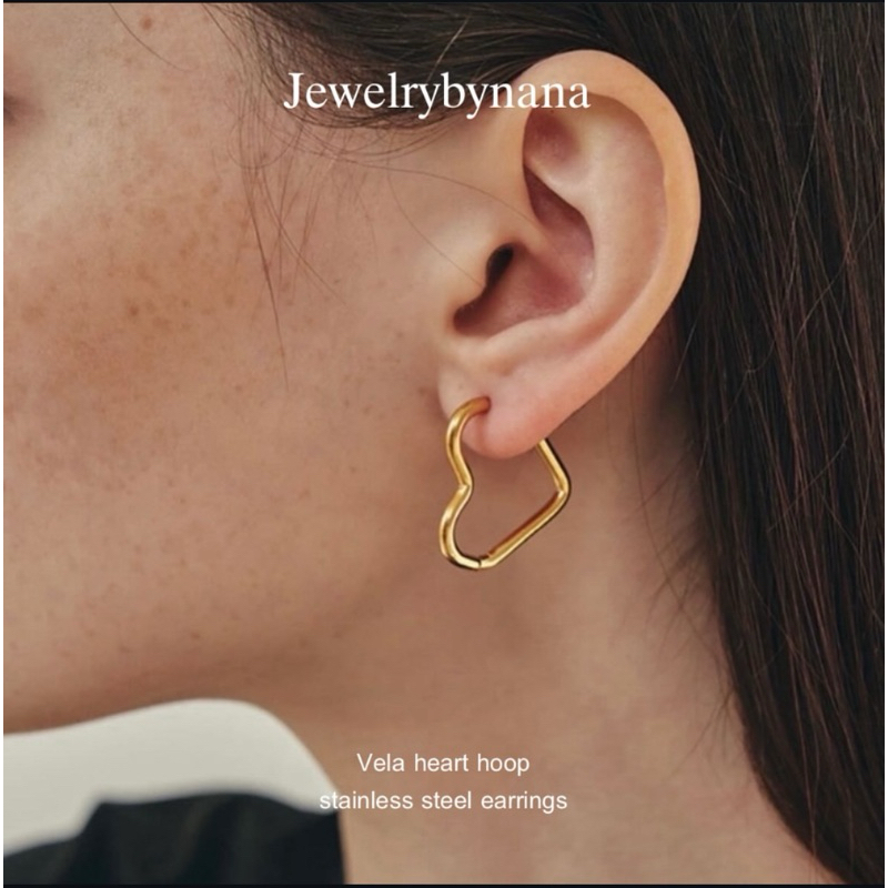 Vela heart hoop earrings