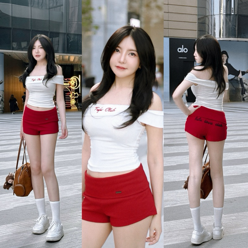 มาใหม่ Fufu sweetie top เสื้อปาดไหล่