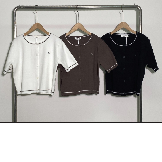 with.ti.store - TPW09351 withit contrast trim knit short sleeve
