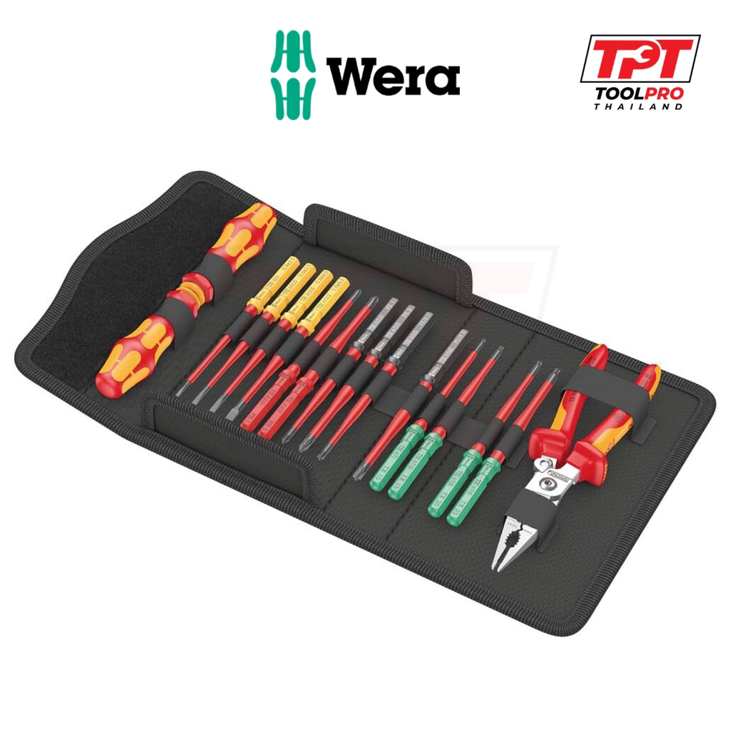 Wera ชุดไขควง KK VDE 17 Extra Slim 1 Tool Finder / Knipex Plier (05006612001)