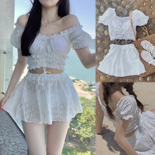 swim girlชุดว่ายน้ำผู้หญิง ทูพีช ชุดว่ายน้ำกระโปรง รุ่นใหม่ …