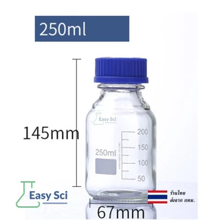 ขวดแก้ว ขวดสารเคมี แบบฝาเกลียว ขนาด 100, 250, 500,1000,2000ml, Duran / Reagent bottle, Glass Laboratory Reagent Bottle