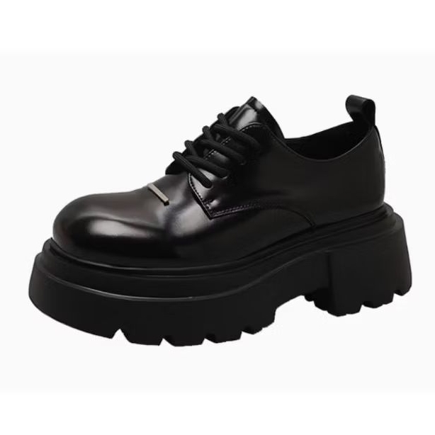 OhBlablaShoes  *NEW*  พร้อมส่ง  รองเท้าคัชชู ส้นตึก แต่งอะไหล่เงิน  สูง6ซม.  สีดำ