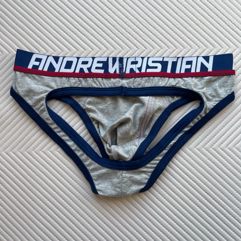 กางเกงในชาย แอนดรู jock สีเทาขอบขาว ขลิบแดง size S,L - รูปที่ 2