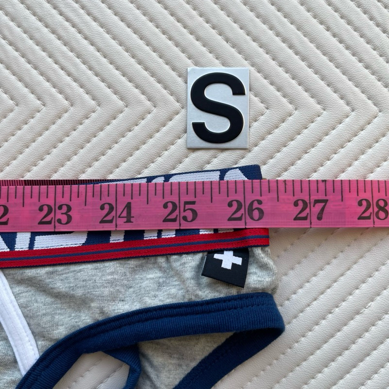 กางเกงในชาย แอนดรู jock สีเทาขอบขาว ขลิบแดง size S,L - รูปที่ 3