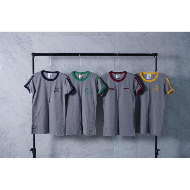 เทา TOP-DYE กุ๊นสี แถบ 2 เส้น งานปัก MINIMAL STYLE