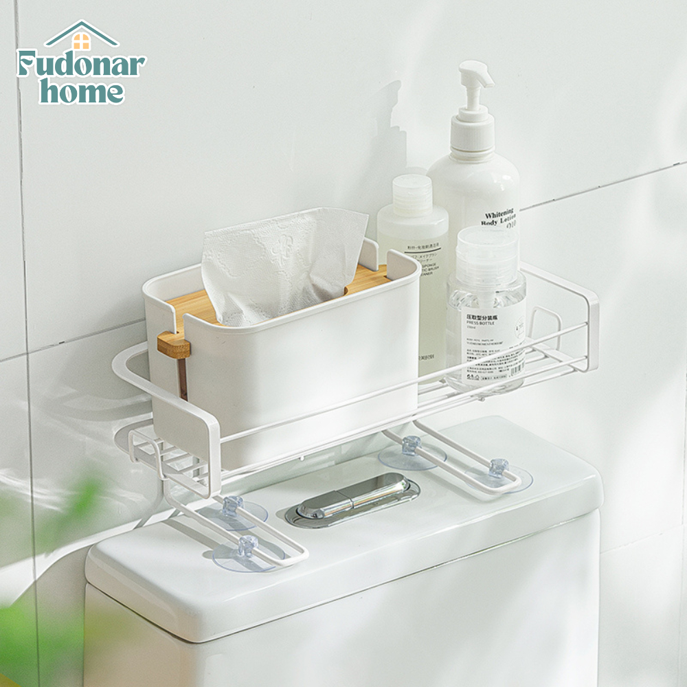 Fudonar ชั้นวางของในห้องน้ำ Nachuan ติดกำแพง วางกับพื้นได้ มีคอกกันของตก shelf