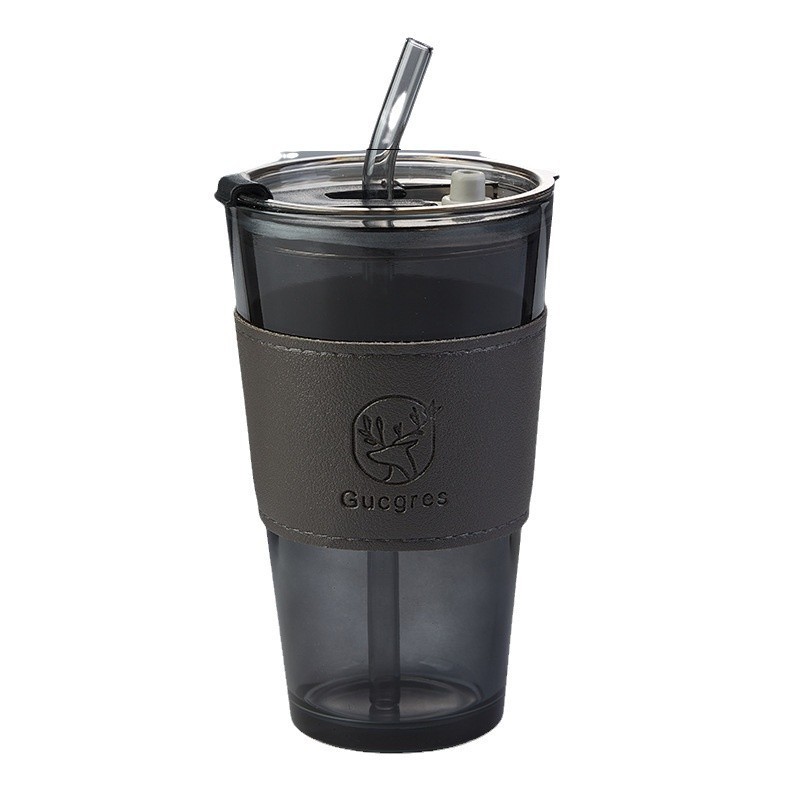 แก้วกาแฟพร้อมหลอด 450ml
