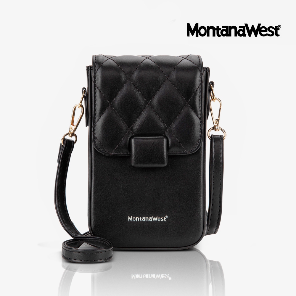 Montana West แพ็คเกจโทรศัพท์มือถือของผู้หญิง กระเป๋าหนังสะพายไหล่ หนัง PU อเนกประสงค์ ขนาดเล็ก