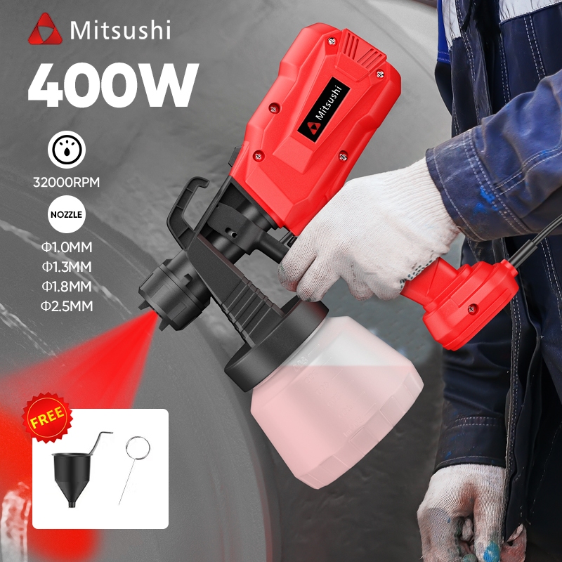 Mitsushi กาพ่นสีไฟฟ้า พร้อมกระบอกความจุ 800ML เครื่องพ่นสีไฟฟ้า กาพ่นสี เครื่องพ่น เครื่องพ่นสี