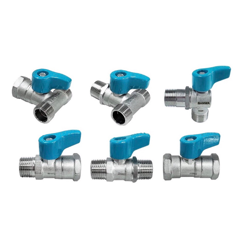 มินิบอลวาล์ว SANWA ซันวา 1/2 นิ้ว (4 หุน) (ทองเหลือง) mini ball valve 2 way , 3 way