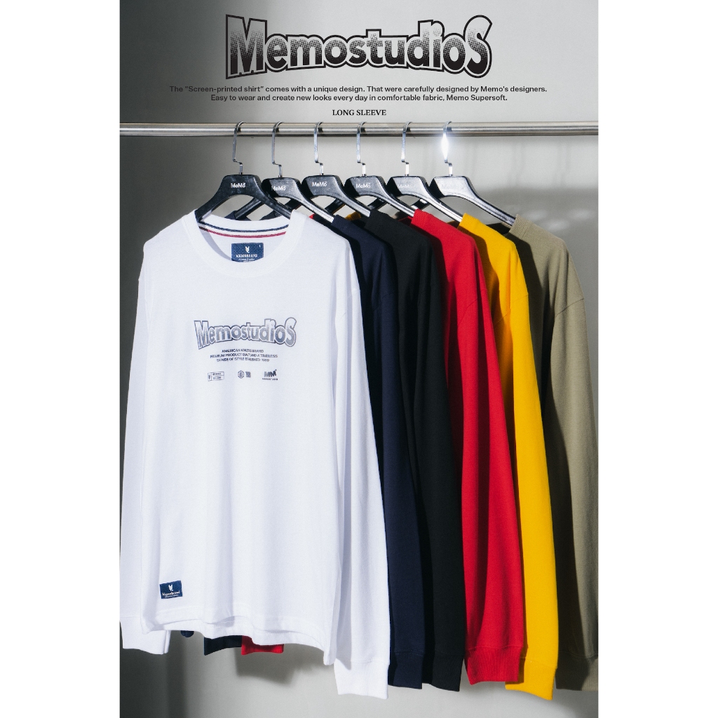 AEIOU แขนยาว Memo Supersoft Premium ลายสกรีน รุ่น Memo Studio สินค้าลิขสิทธิ์แท้