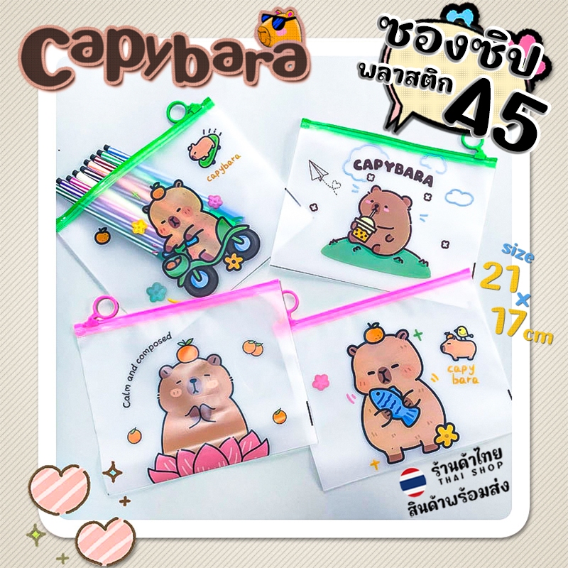 ซองซิปพลาสติกA5 Cbara style 21x17cm เลือกลาย สินค้าพร้อมส่งในไทย ซองซิปล็อค กระเป๋าซิปล็อค