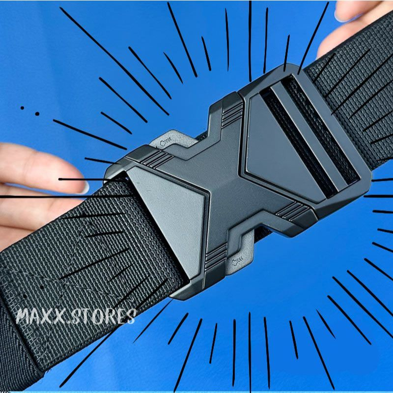 เข็มขัดสแตนเลส รมดำ งานแท้ รับประกัน หัวเข็มขัดแบบปลดล็อคอย่างรวดเร็ว แข็งแรง ของแท้ พร้อมส่ง 125 cm