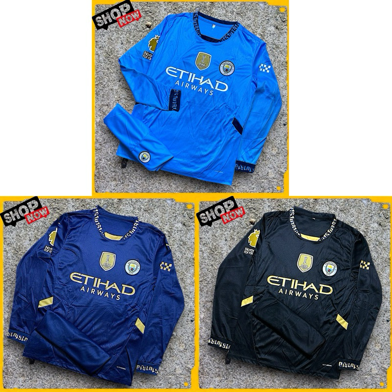 ชุดฟุตบอลผู้ชาย ( แมนซิตี้ ) แบบแขนยาว 2024/2025 ฤดูกาลใหม่ล่าสุด มีเสื้อพร้อมกางเกง