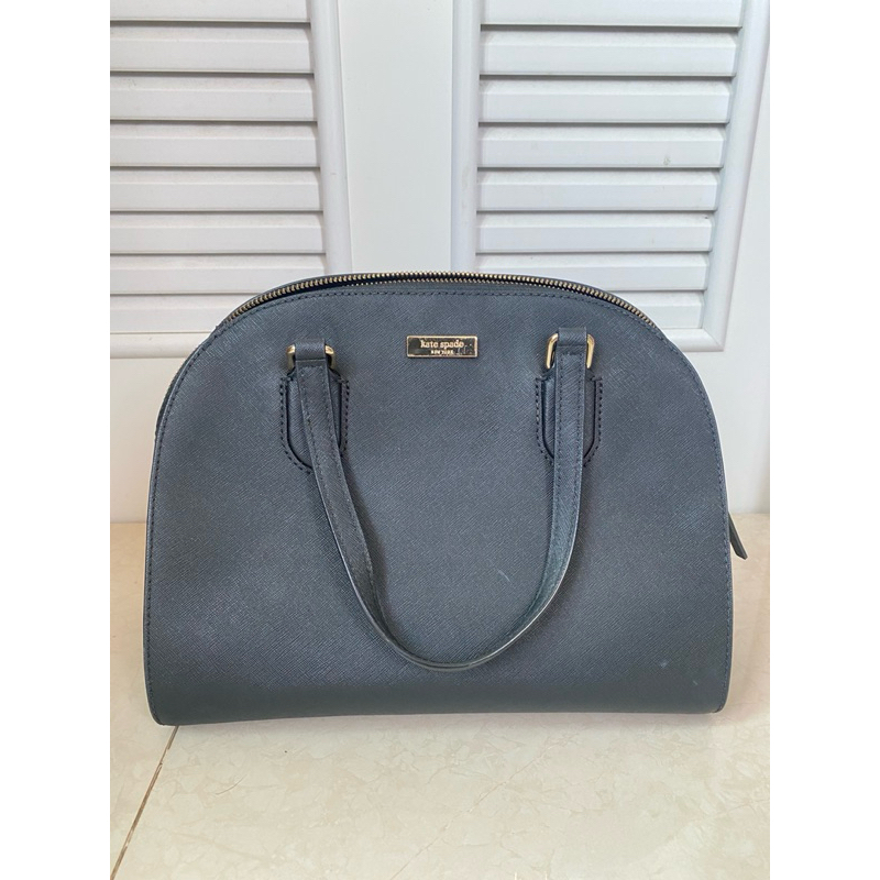 Kate Spade Laurel Way Reiley Dome Satchel Black Leather (use like new)