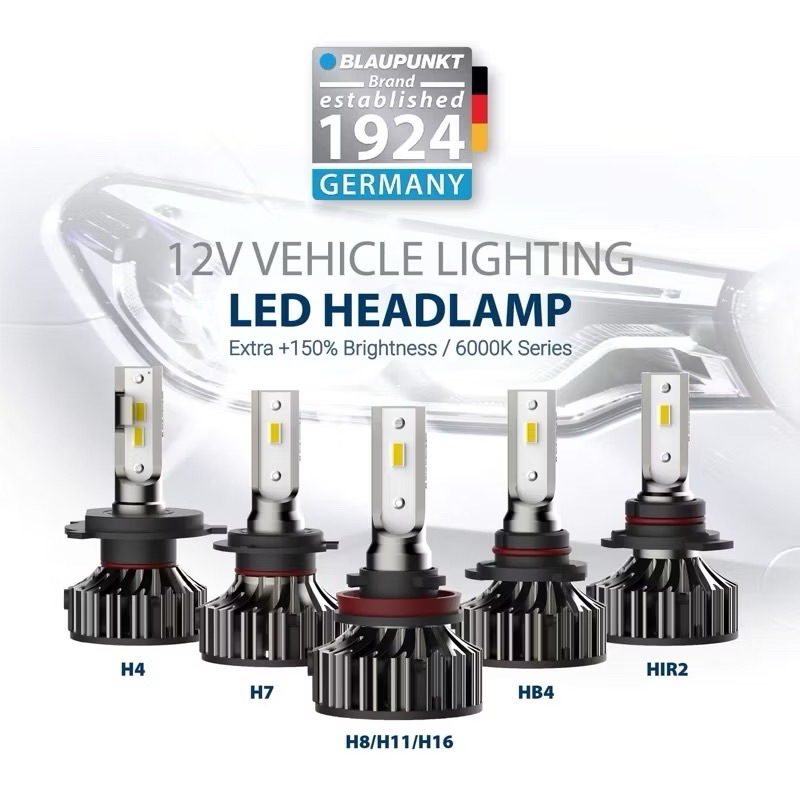 BLAUPUNKT หลอดไฟรถยนต์ LED HEADLAMP VEHICLE LIGHTING 6000K [2 หลอด]