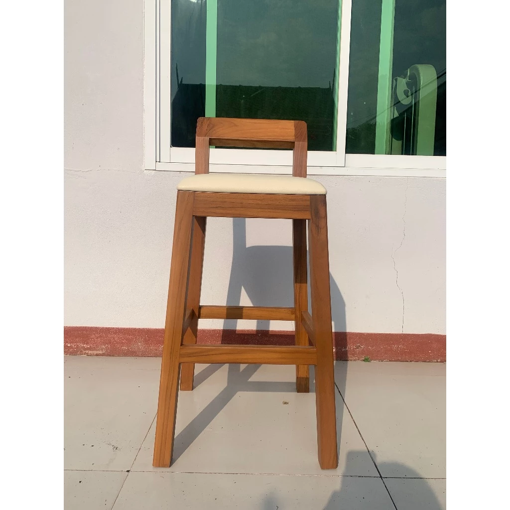 เก้าอี้บาร์ไม้สัก ขนาด 40x40x95 ซม. พร้อมเบาะ รุ่น TE078 thumbnail 7