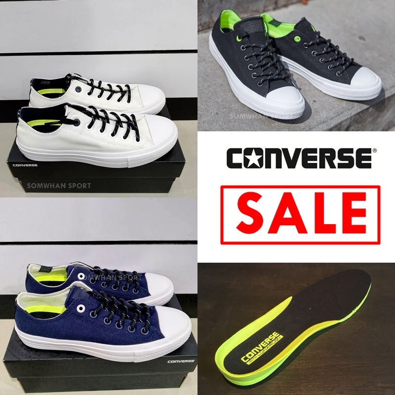 CONVERSE CHUCK II Shield Canvas ผ้ากันน้ำ พื้น Lunarlon รองรับแรงกระแทก รองเท้าผ้าใบ คอนเวิรส์แท้