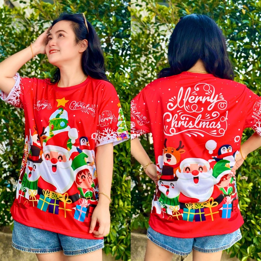 เสื้อยืดพิมพ์ลายคริสต์มาส Christmas เนื้อไมโครเกรดพรีเมี่ยม นุ่มลื่น ใส่สบาย