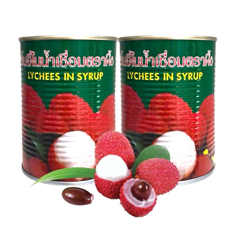 ลิ้นจี่ในน้ำเชื่อม Lychees in Syrup ตราผึ้ง / ตรา TK ลิ้นจี่กระป๋อง เนื้อแน่น หอม หวาน ผลไม้กระป๋อง