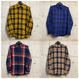 เสื้อเชิ้ตแขนยาวลายสก๊อต 16 ลาย💥ผ้า COTTON BRUSH ไซส์ M -4XL [อก 40-52] เสื้อเชิ้ตเเขนยาว วินเทจ ผ้าลายสก็อตราคาถูก