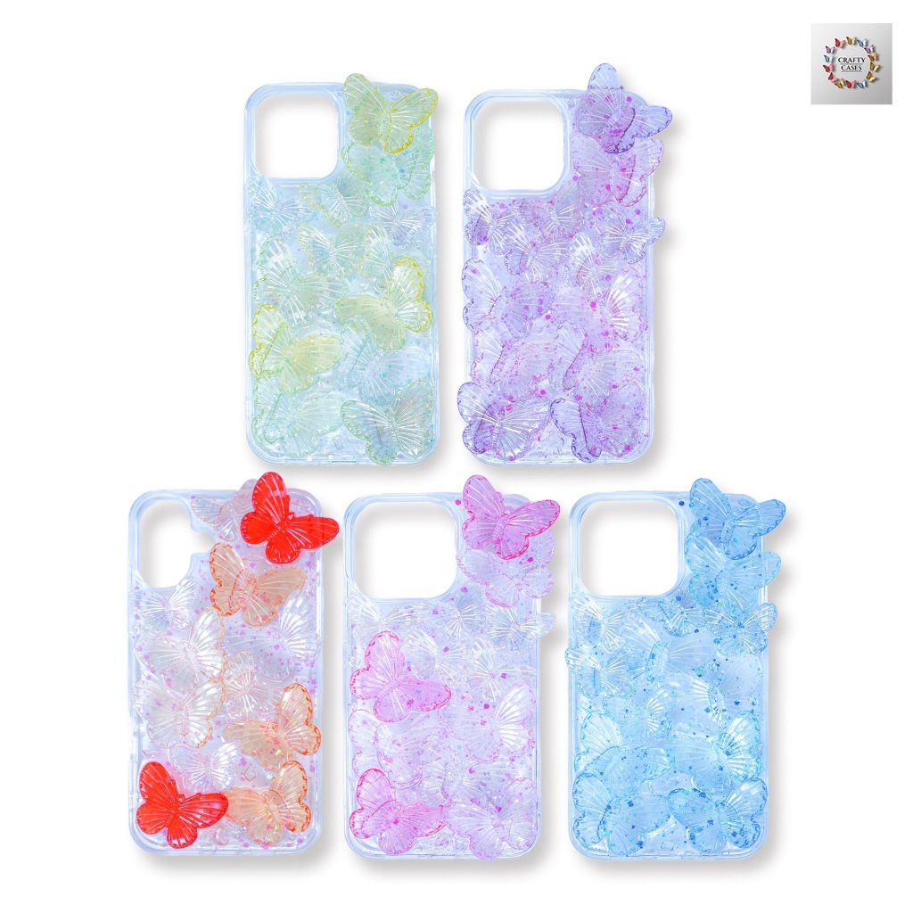 เคส DIY ผีเสื้อ 3D สำหรับ Iphone 11 12 13 14 15 16 Plus Pro Promax