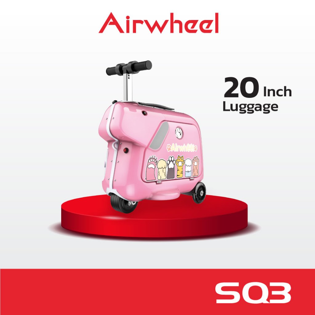 Airwheel SQ3 สีชมพู (Pink) กระเป๋าเดินทาง ไฟฟ้า Airwheel นั่งขับได้ ประกันสูงสุด 1 ปี