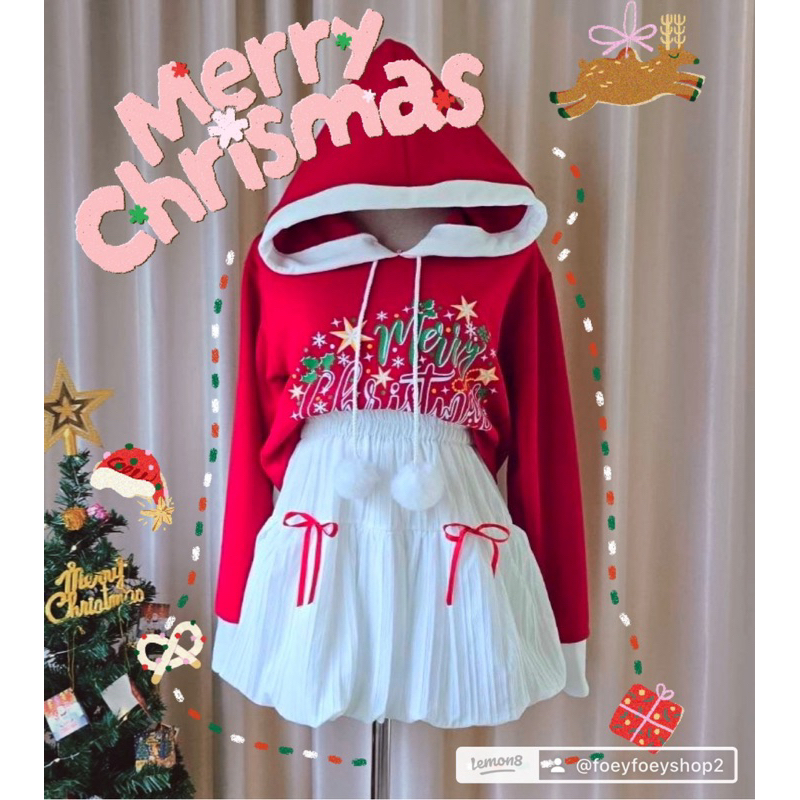 [PremFashion ] ทักแชทถามStockก่อนสั่งนะคะ ชุดเซต ชุดน้องคริสต์มาส แต่งอะไหล่น่ารักมาก