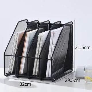 ชั้นวางเอกสาร ชั้นวางหนังสือ 4 ช่อง 32*30*32cm สแตนเลสแข็งแรง กล่องใส่เอกสาร โฟลเดอร์กล่องใส่ของ ที่คั่นวางหนังสือ ชั้นว