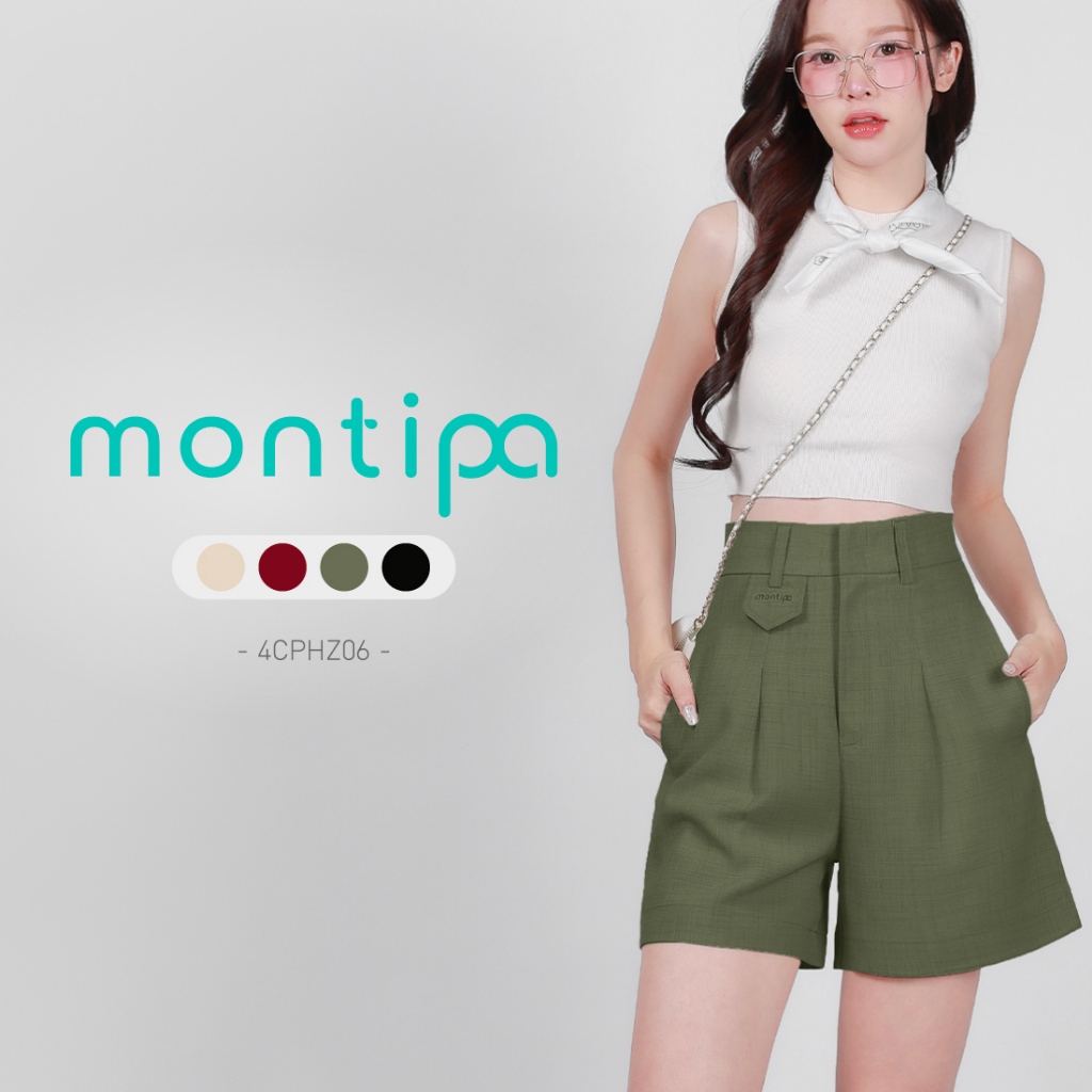 Montipa กางเกงขาสั้น กางเกงผู้หญิง นุ่ม ใส่สบาย เนื้อผ้า Comfort - 4CPHZ06