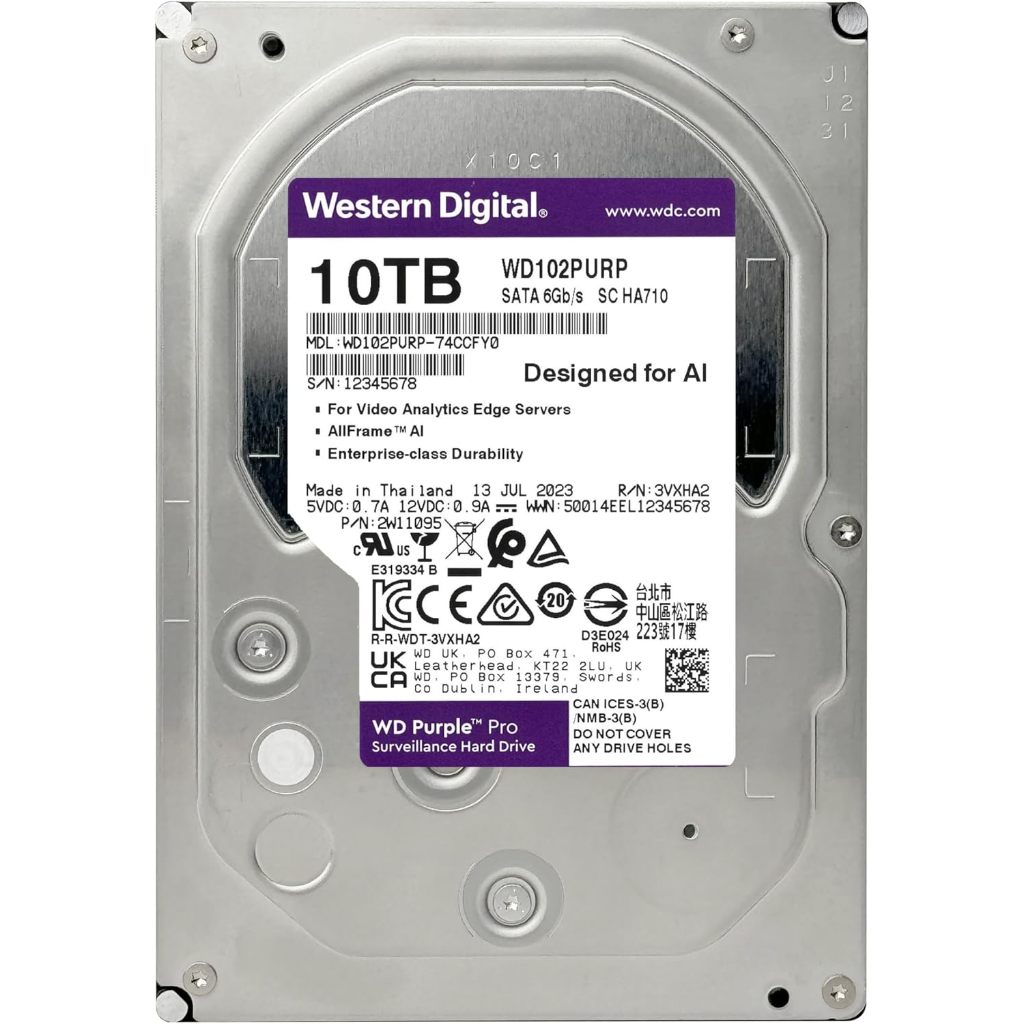 10TB WD Purple Pro Surveillance Internal Hard Drive HDD (WD102PURP)