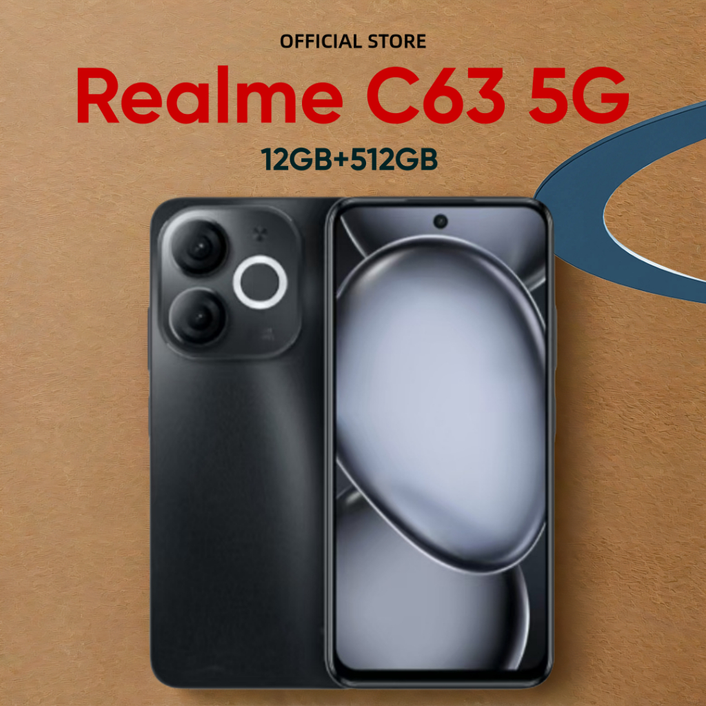 【COD】Realme C63 5G (12GB+512GB) จอใหญ่ 6.7นิ้ว โทรศัพท์มือถือราคาไม่แพง รับประกันเครื่องศูนย์แท้ 1 ป