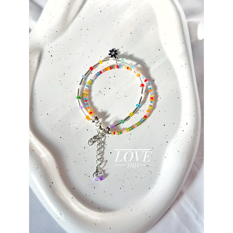 สร้อยข้อมือ handmade ลูกปัด สีสันสดใส น่ารักมาก