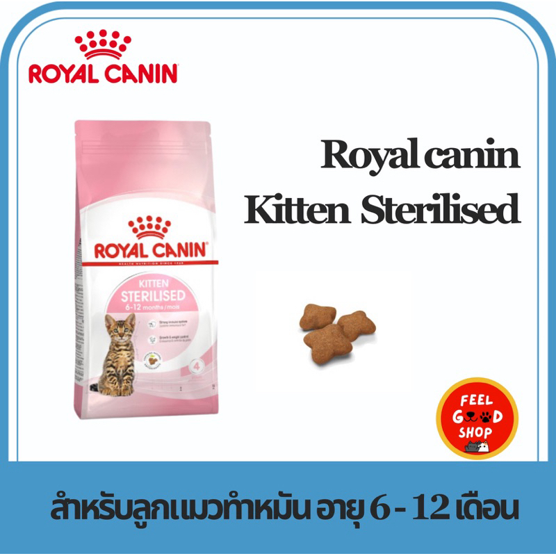 Royal Canin KITTEN STERILISED 2 กก. Exp.20/06/25 อาหารเม็ด สำหรับลูกแมวทำหมัน อายุ 6 - 12 เดือน