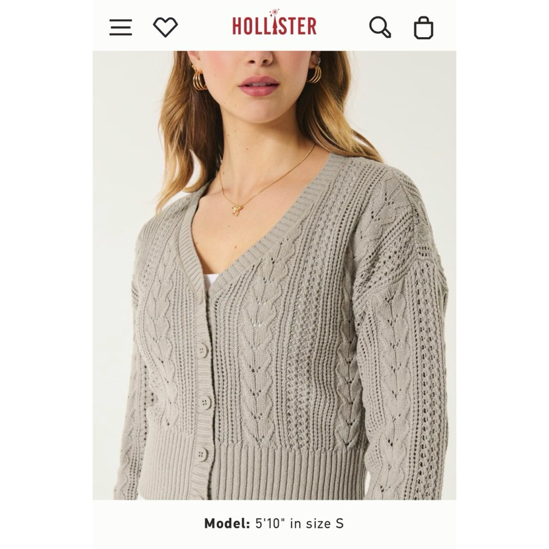เสื้อคาร์ดิแกน ฮอลิสเตอร์ Hollister  Easy Stitchy Cardigan