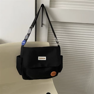 กระเป๋าผ้าแคนวาส Canvas Bag สไตล์มินิมอล ใบใหญ่ / จุเยอะ สไตล์เกาหลี น้ำหนักเบา ใช้เรียน ทำงาน เที่ยว รุ่น L24