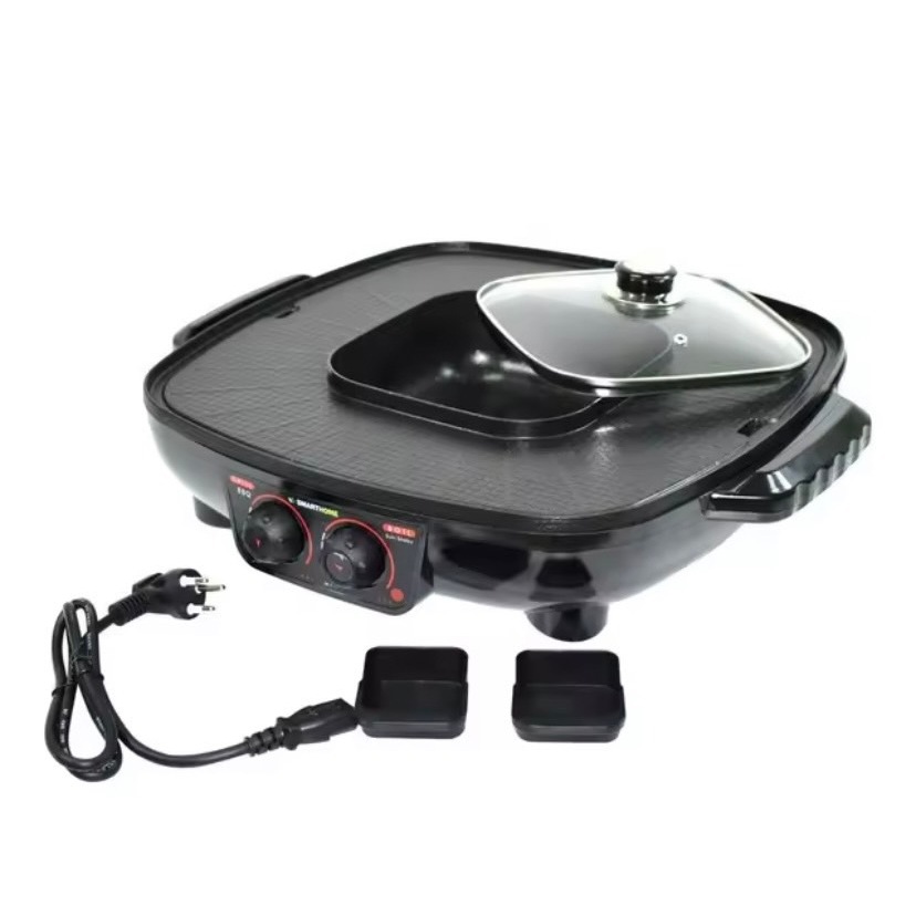 SMARTHOME เตาปิ้งย่าง หมูเตาปิ้งย่างพร้อมหม้อสุกี้1800W รุ่นEG1802 ประกัน3ปี