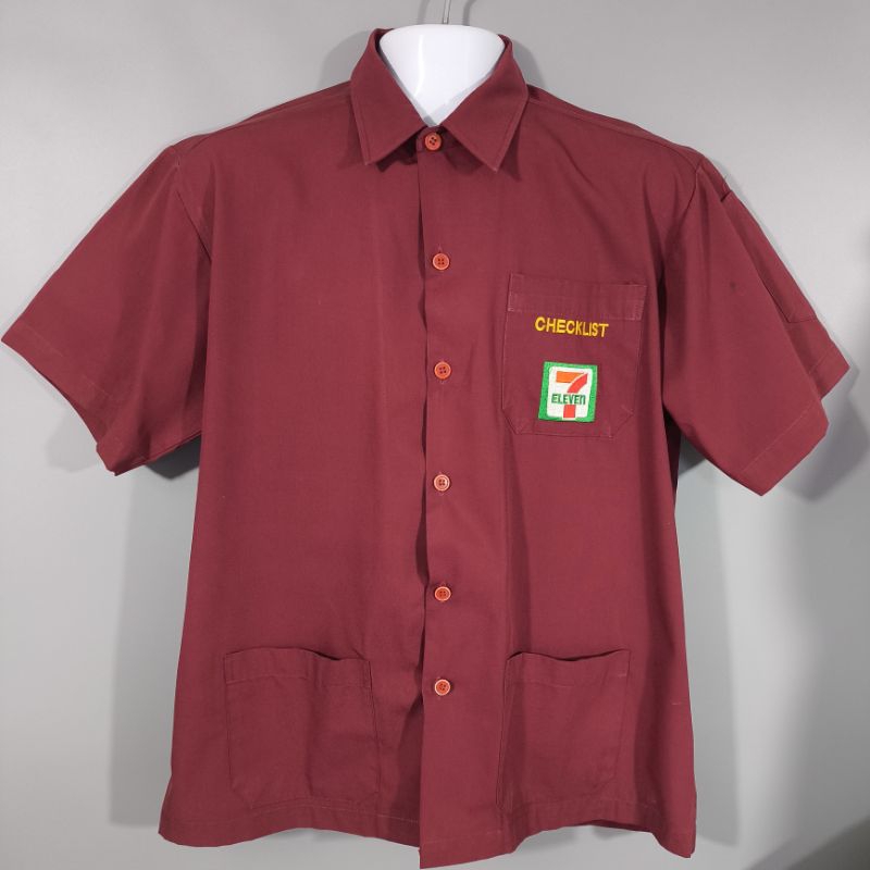 มือสอง เสื้อฟอร์ม เซเว่น อีเลฟเว่น 7-11 ชุดพนักงาน อก 46