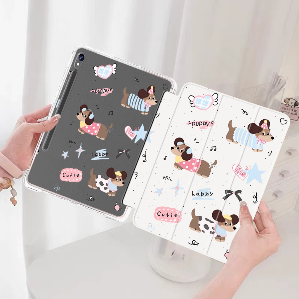 Tablet cover for samsung galaxy tab s9/s9 fe 11 Tab S9 Plus 12.4 มีที่ใส่ปากกา เคส3พับ