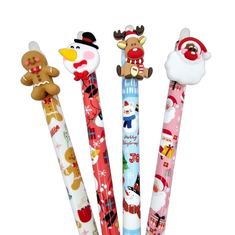 Quantum ปากกาเจลลบได้ คริสต์มาส Merry Christmas EG11, EG12, EG13 ขนาด 0.5 มม. หมึกน้ำเงิน (ราคาต่อ 1 ด้าม)