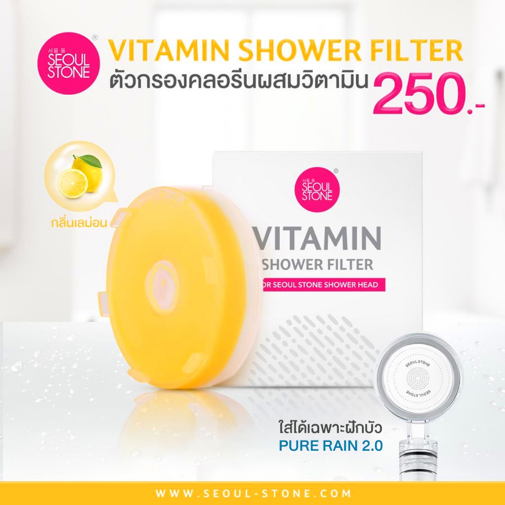ตัวกรองคลอรีนผสมวิตามิน Vitamin Shower Filter สำหรับรุ่น Pure rain 2.0