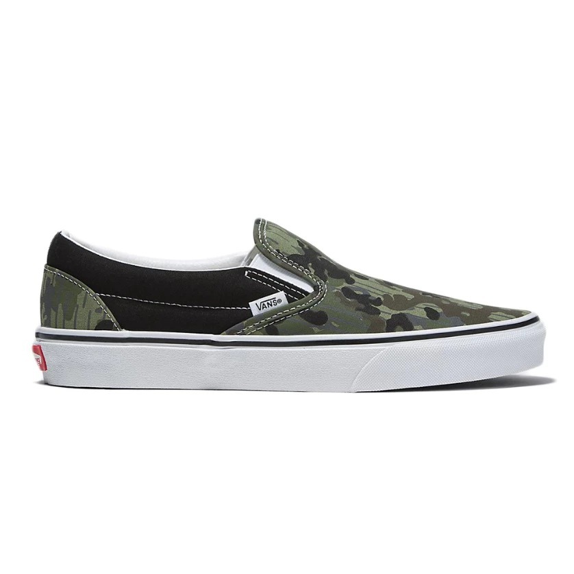 VANS VN0009Q7BGK CLASSIC SLIP-ON RAIN CAMO GREEN/MULTI