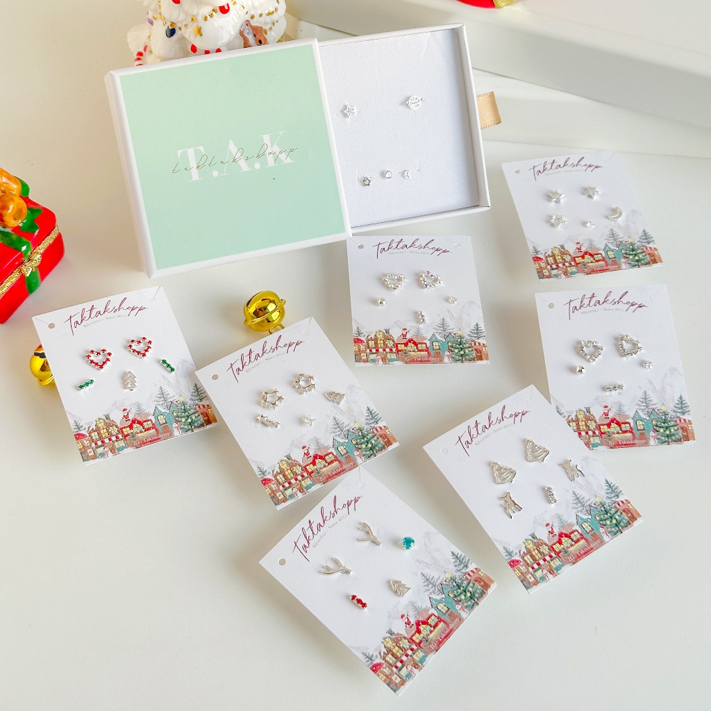 Christmas Set Earring S925 | ต่างหูเซ็ทคริสมาสเงินแท้ 92.5%